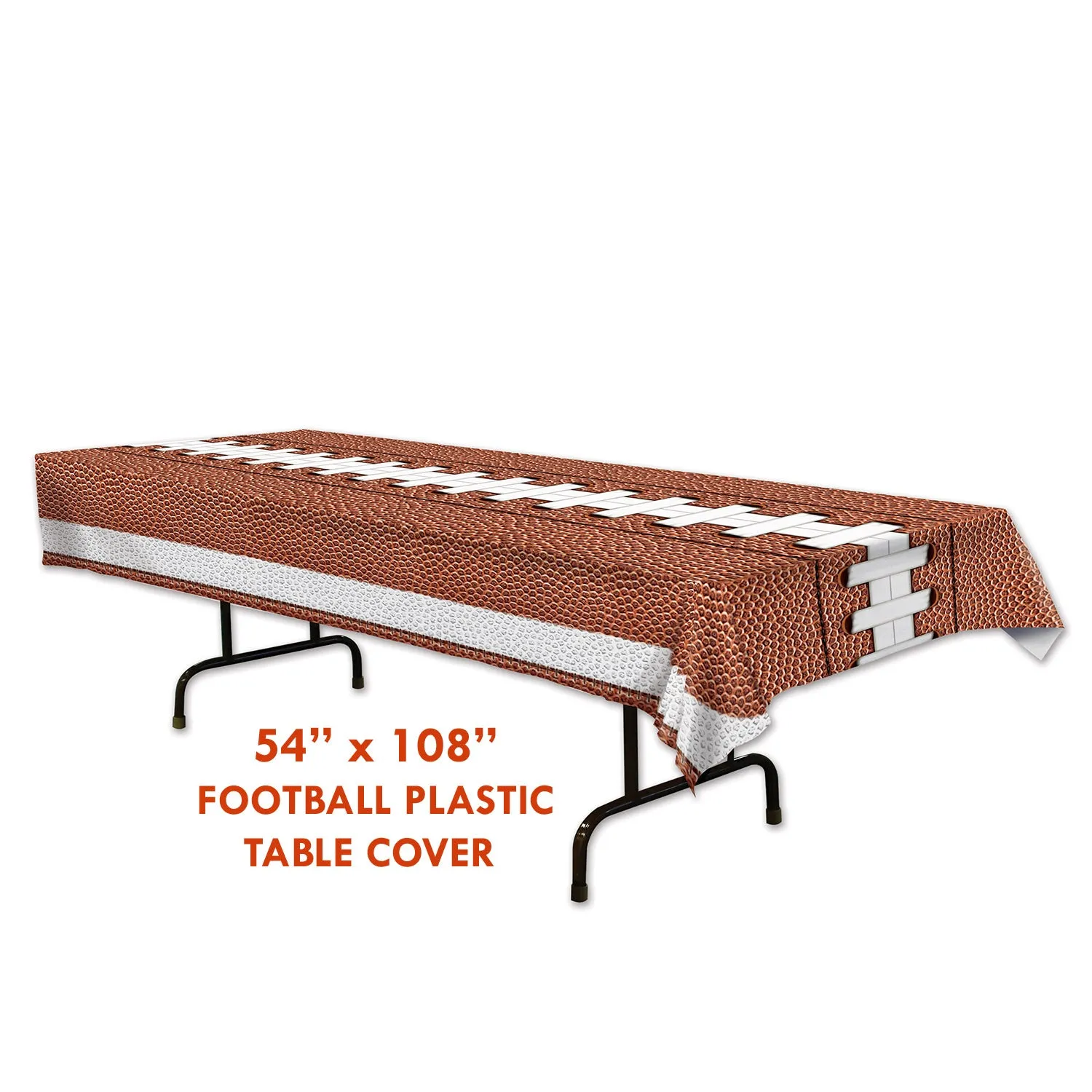 Football Party Supplies - Sturdy Plastic Game Ball Table Cover 54" x 108" (2 Pack)