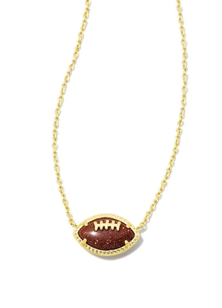 Football Shrt Pndnt Necklace Gold Orange Goldstone by Kendra Scott