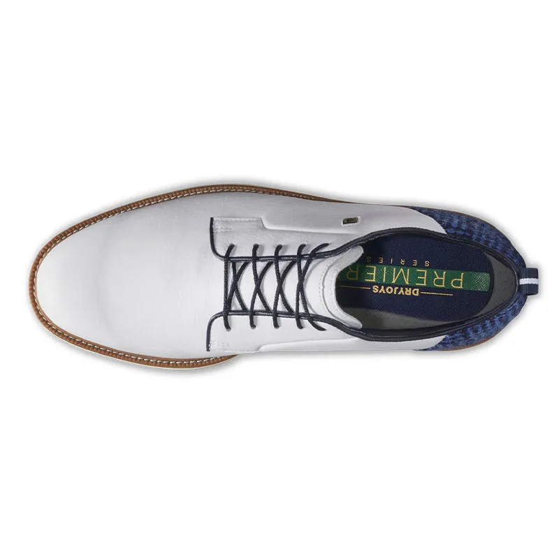 FOOTJOY Haris Tweed Field The Open Men's Spiked Shoes (White/Blue)