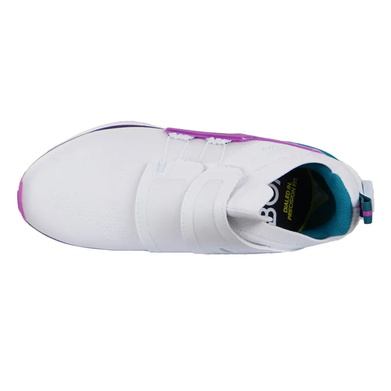 FOOTJOY Hyperflex Women's BOA Spiked Shoes (White/Purple/Teal)