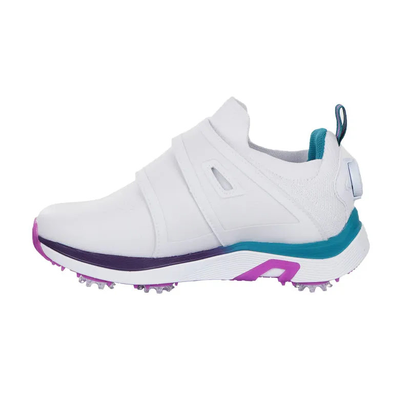 FOOTJOY Hyperflex Women's BOA Spiked Shoes (White/Purple/Teal)