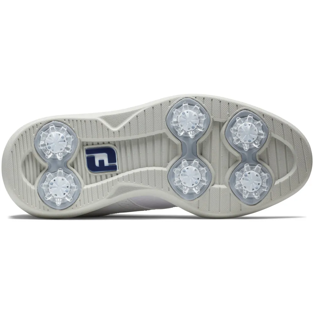 FootJoy Juniors Traditions Spiked Waterproof Shoes - White/Grey