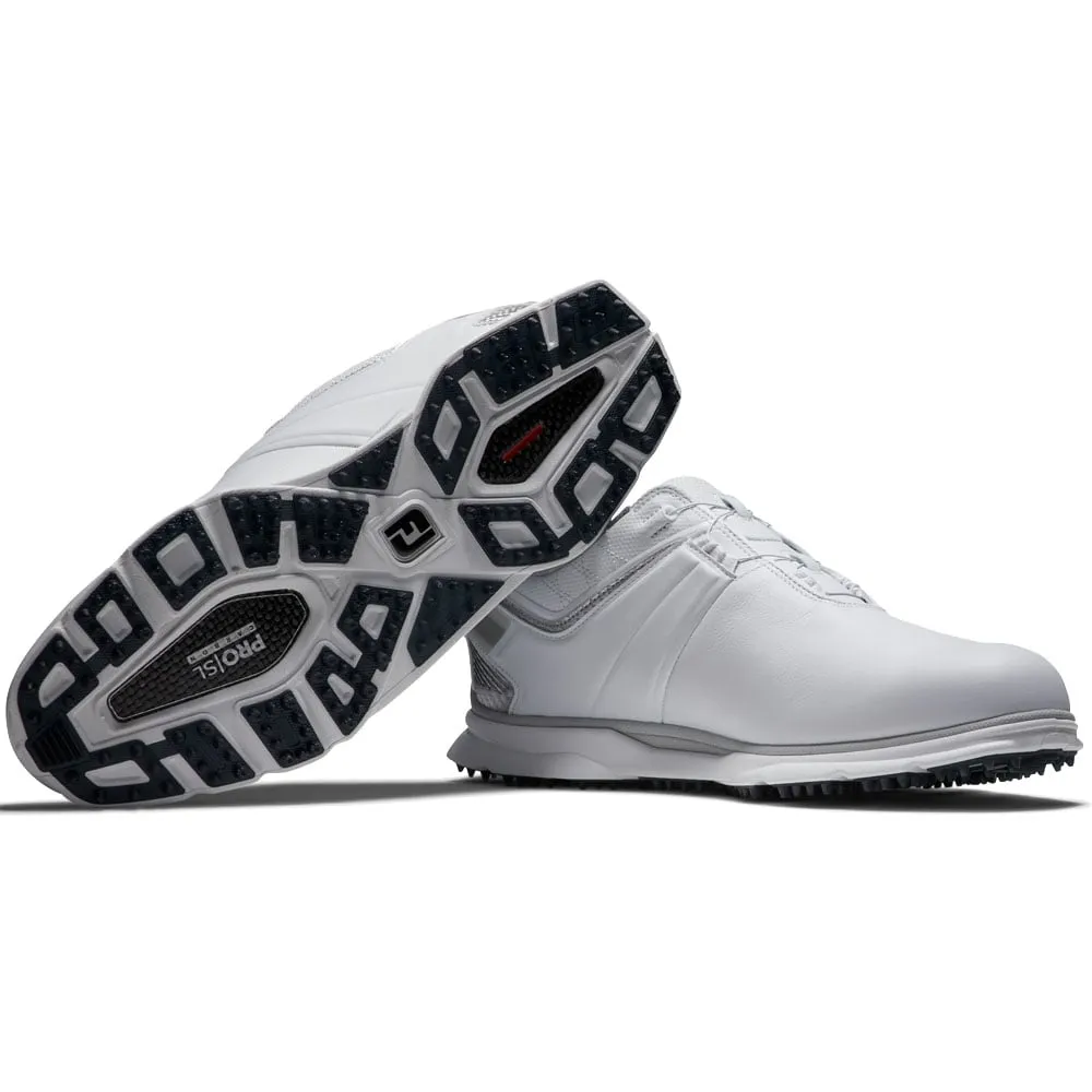 FootJoy Pro SL Carbon BOA Spikeless Shoes - White/Silver