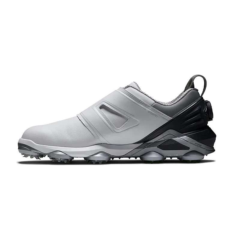 FOOTJOY Tour Alpha BOA Men's Spiked Shoes (White/Grey/Charcoal)