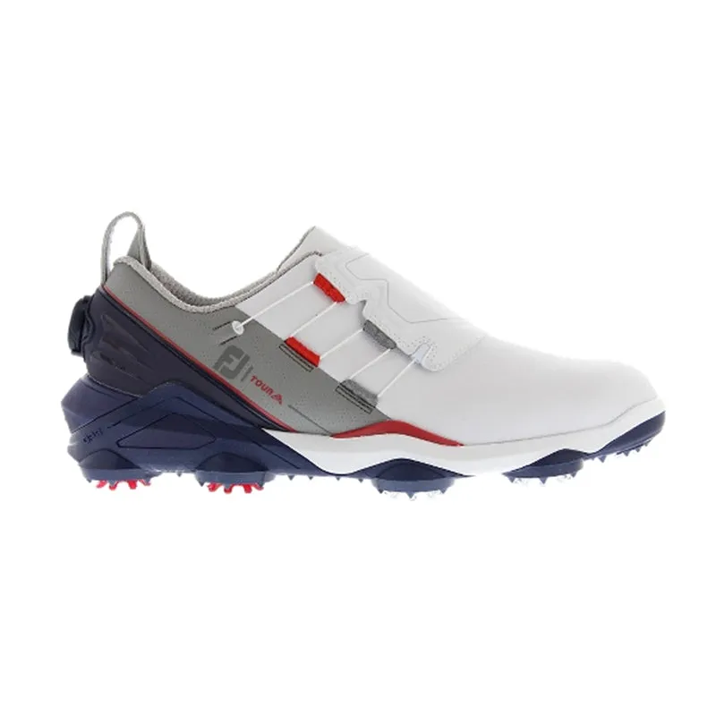 FOOTJOY Tour Alpha BOA Men's Spiked Shoes (White/Grey/Red)