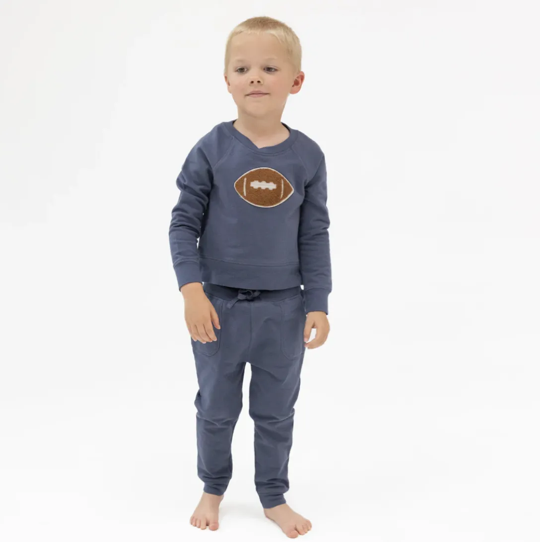 French Terry Football Raglan Sweatshirt & Jogger Set