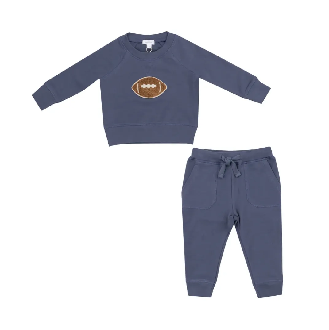 French Terry Football Raglan Sweatshirt & Jogger Set