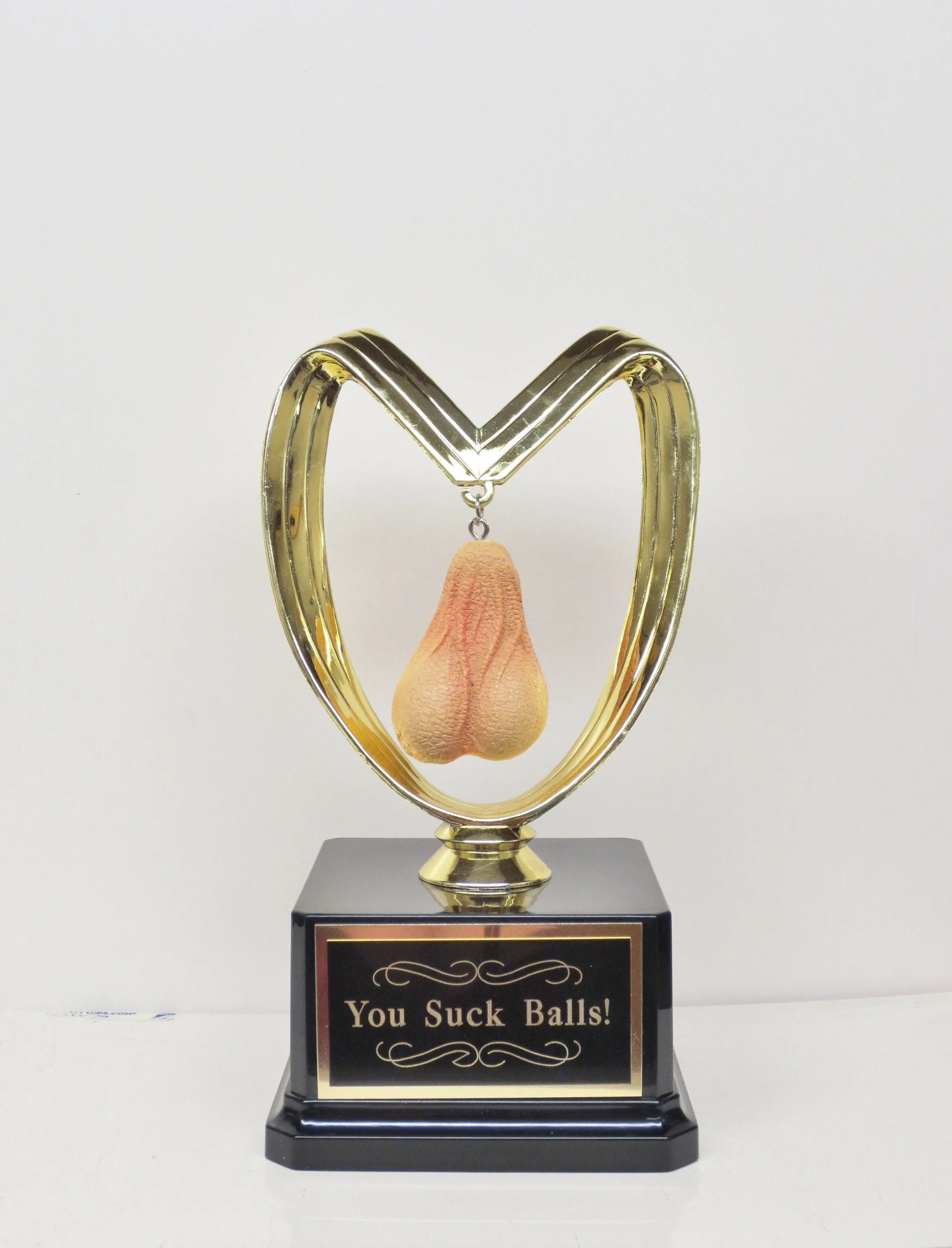 Funny Trophy Fantasy Football Loser Trophy You Suck Balls Last Place FFL Sacko Trophy You've Got Balls Adult Humor Gag Gift Testicle