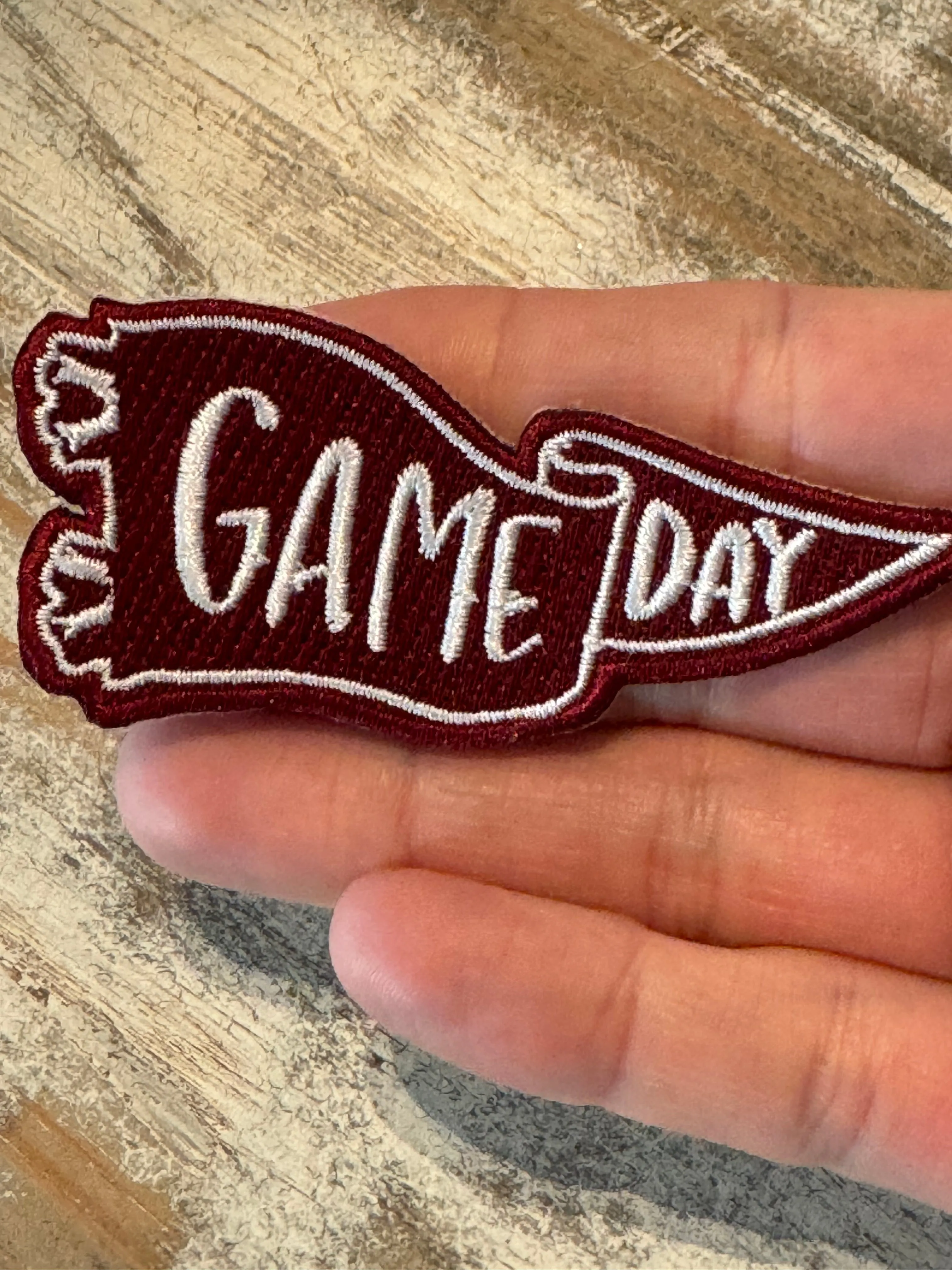 Game Day Pennant Iron On Patches