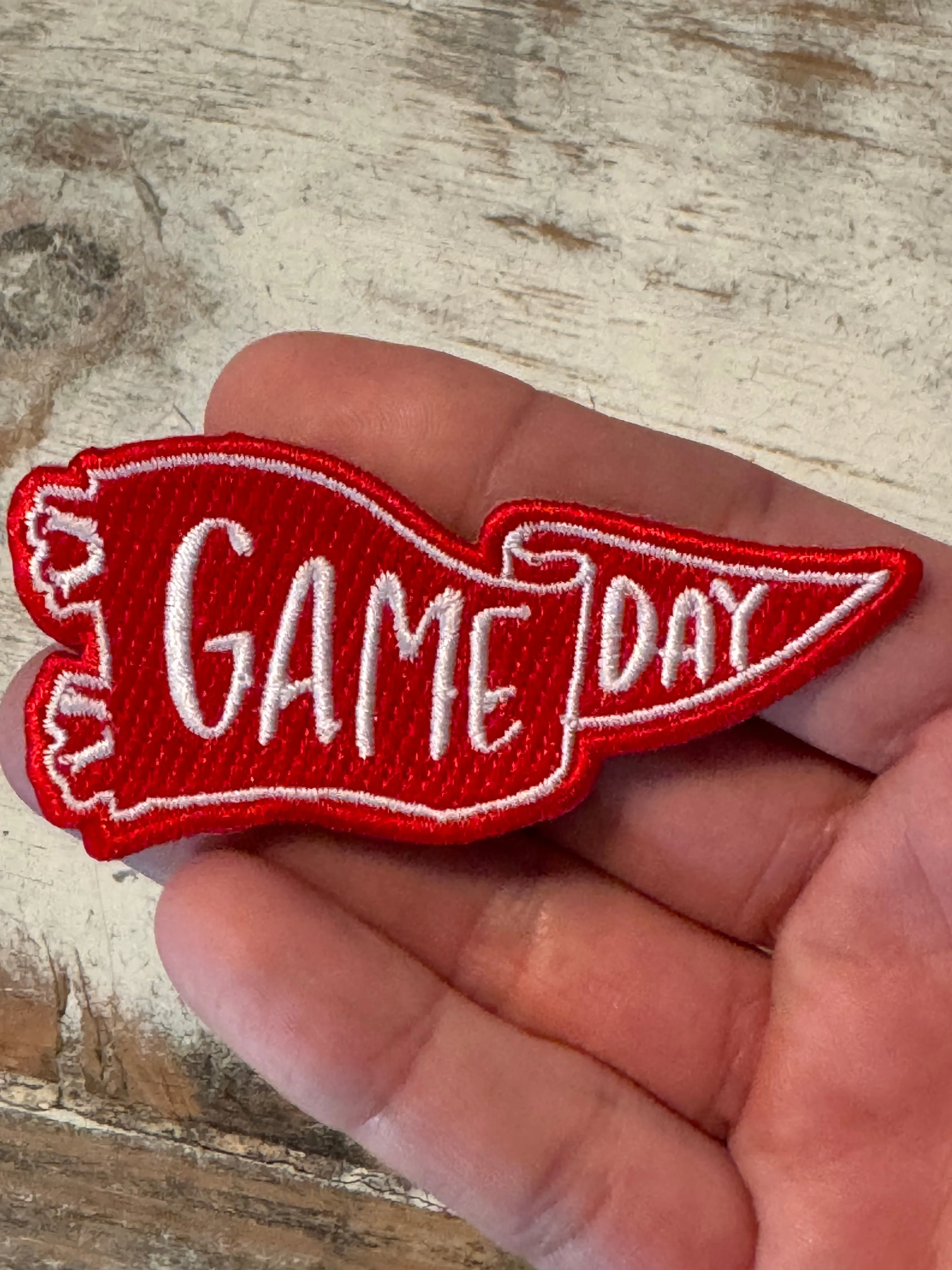 Game Day Pennant Iron On Patches