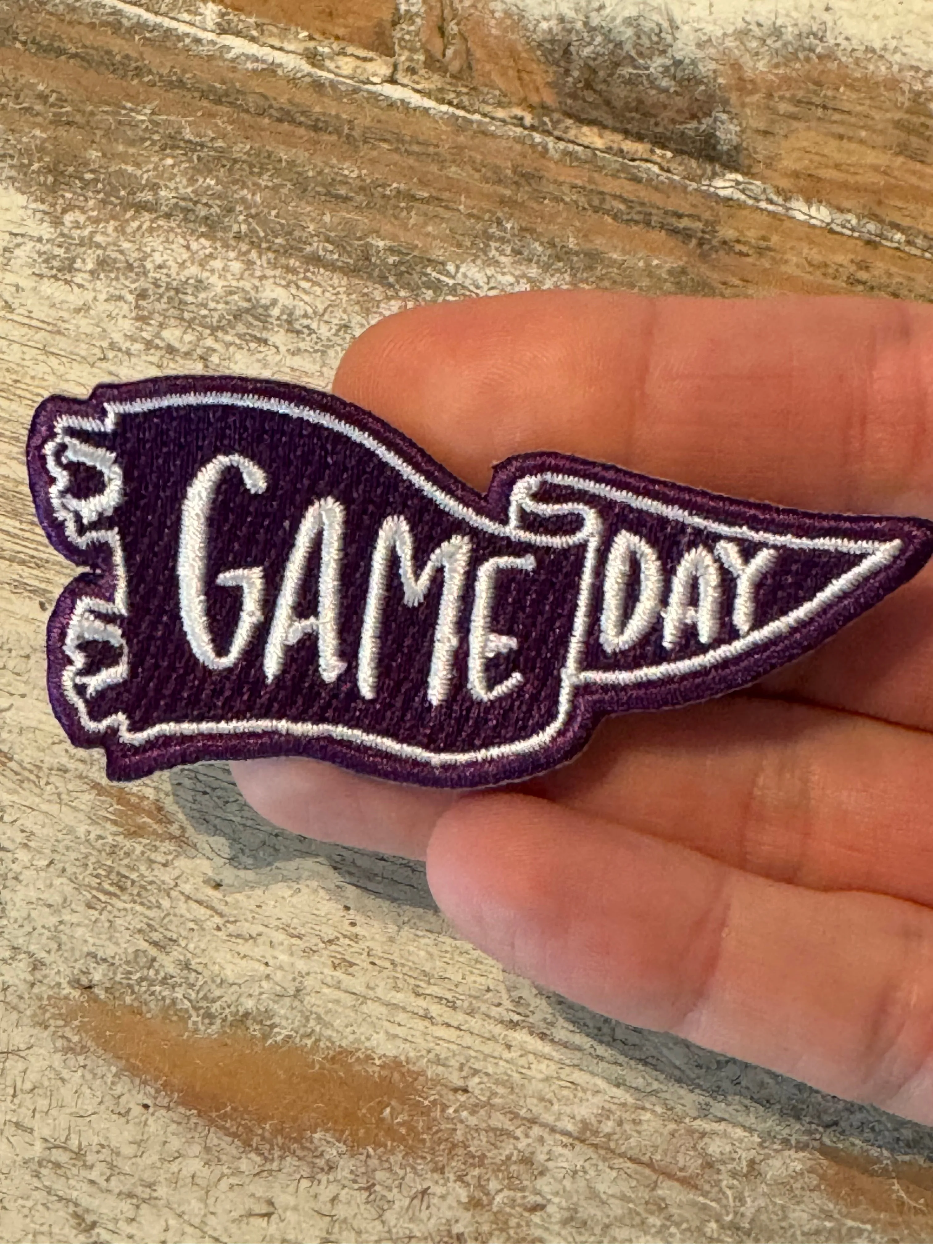 Game Day Pennant Iron On Patches