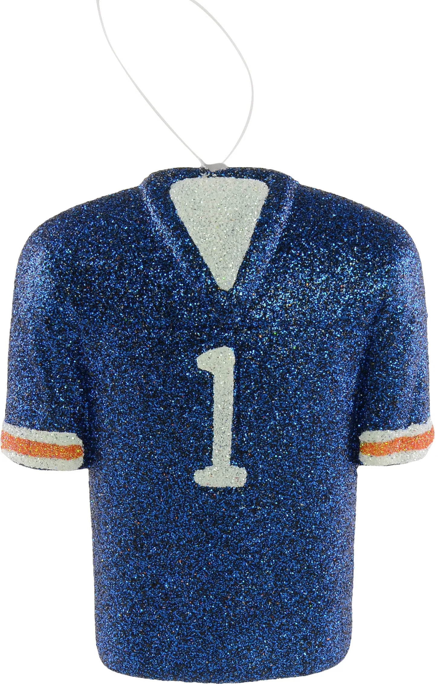 Glitter Football Ornament Assortment: Burnt Orange & Navy (Set of 3)