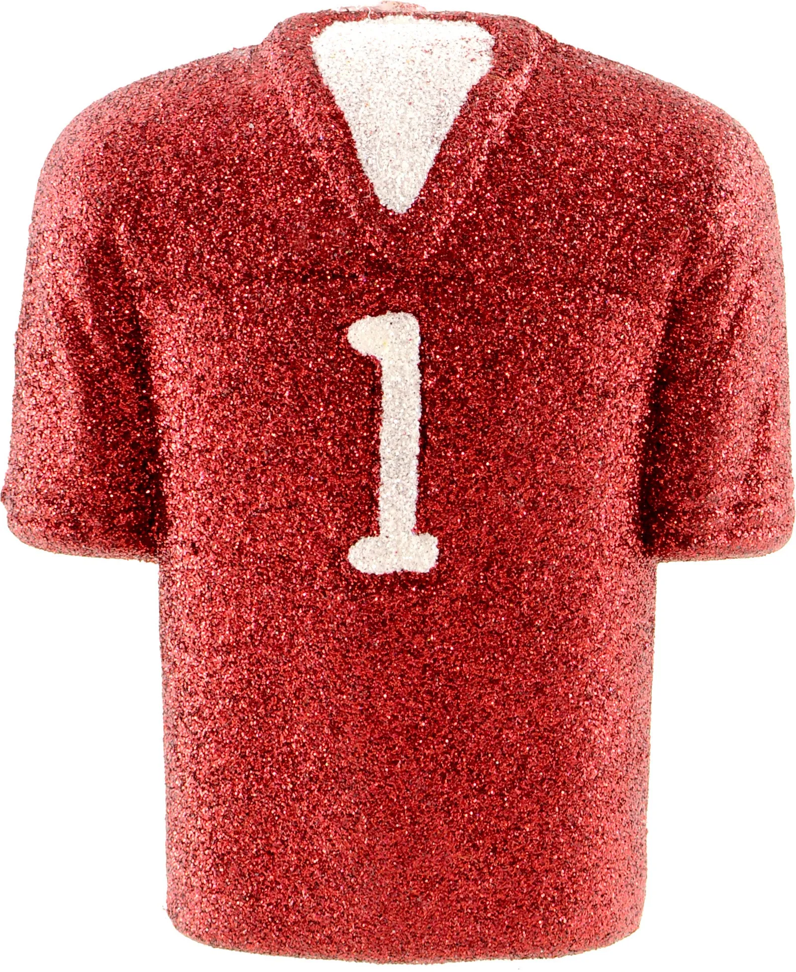 Glitter Football Ornament Assortment: Crimson & White (Set of 3)