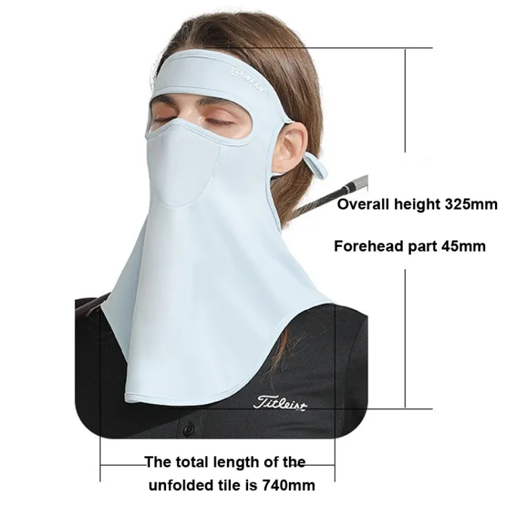 GOLOVEJOY Summer Ice Silk Sunscreen Face Shield  Ladies Outdoor Neck Protection Veil(Purple)