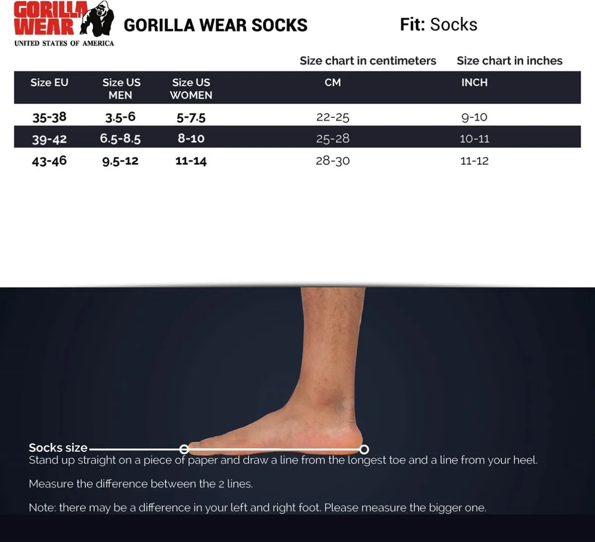 Gorilla Wear Performance Crew Socks - Black