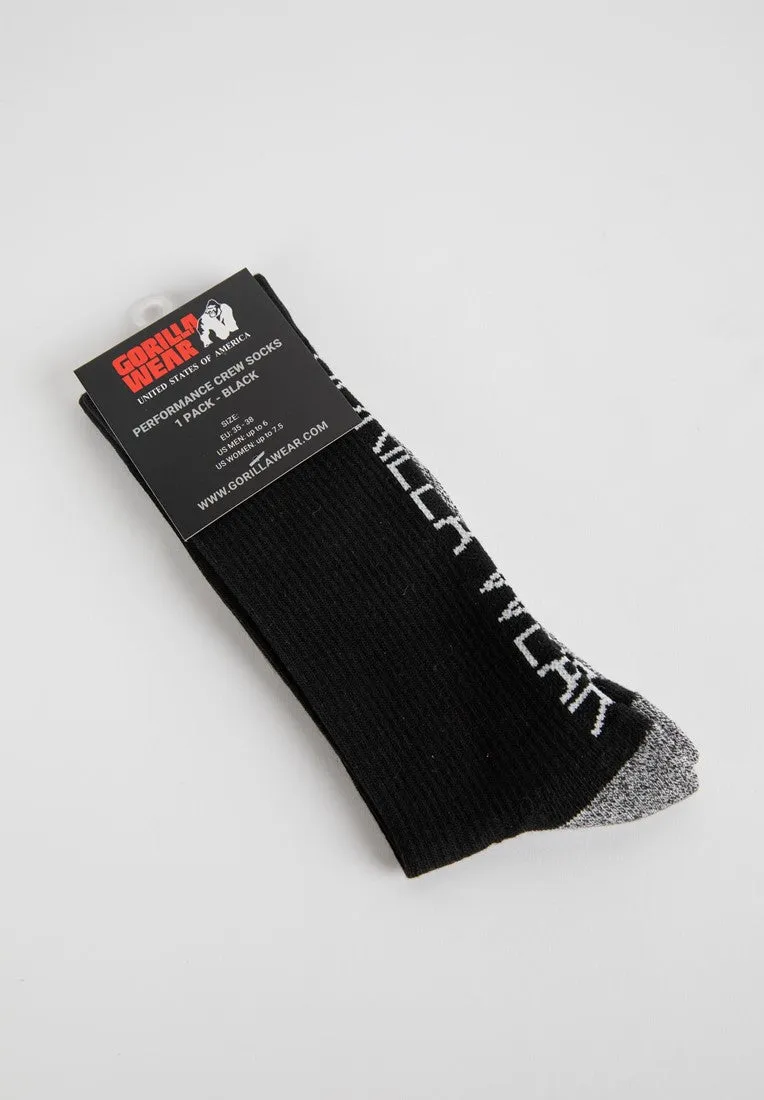 Gorilla Wear Performance Crew Socks - Black