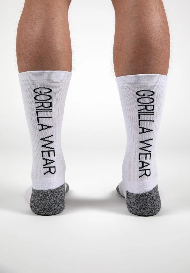 Gorilla Wear Performance Crew Socks - White