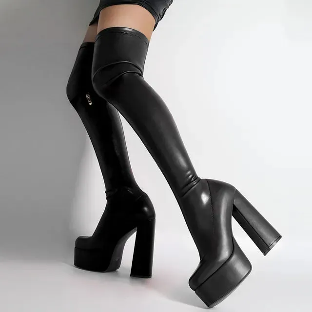 Goth Punk High Boots