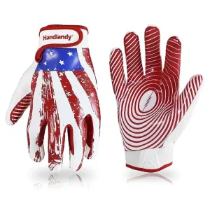 HANDLANDY Football Gloves Silicone Grip Kids Flag Receiver S745