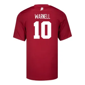 Indiana Hoosiers Adidas #10 DJ Warnell Crimson Student Athlete Football Jersey