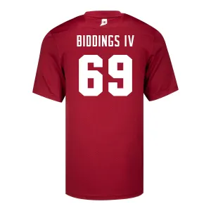 Indiana Hoosiers Adidas #69 Carl Biddings IV Crimson Student Athlete Football Jersey