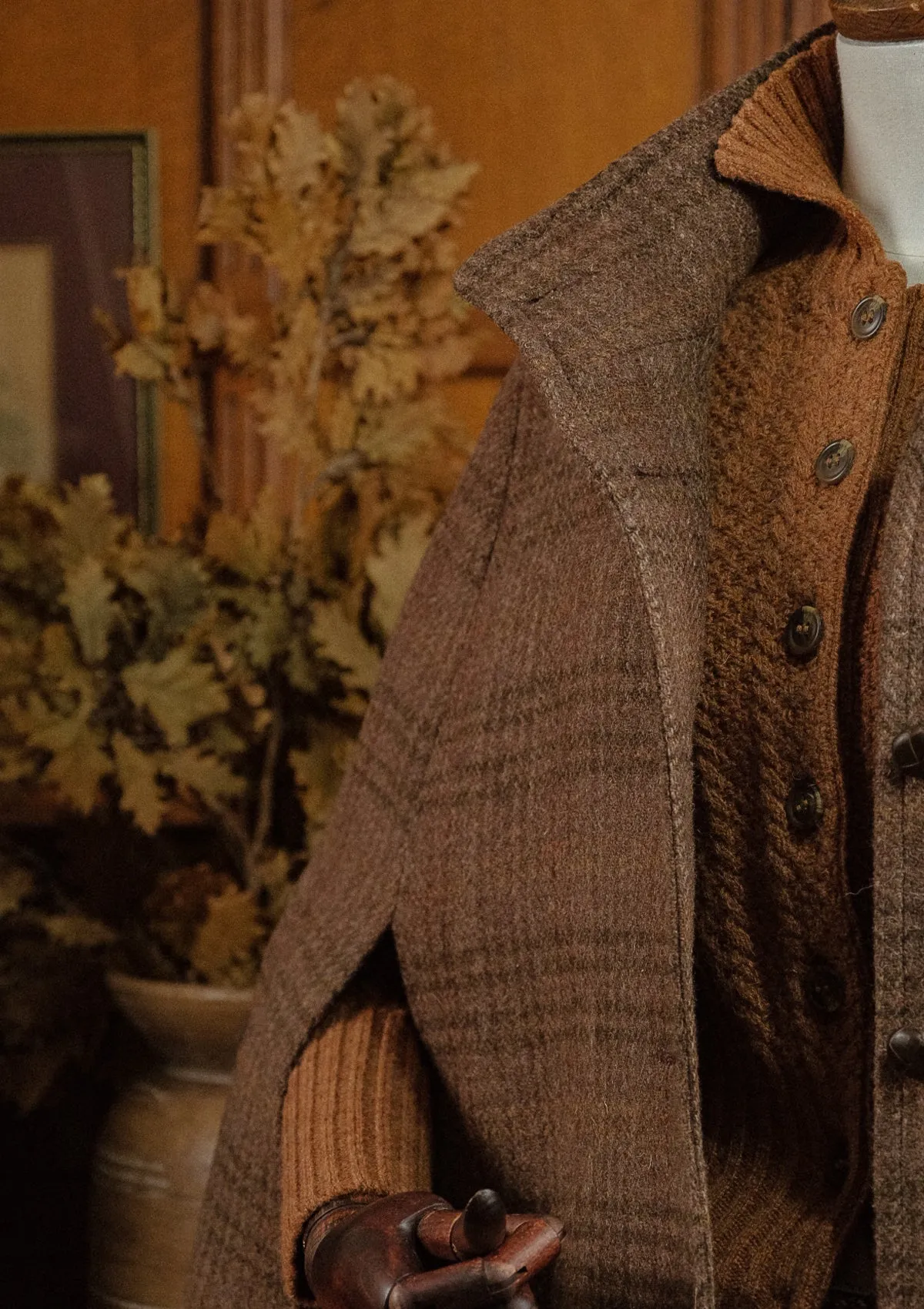 Ladies Amélie Harris Tweed Cape - Autumn Leaf Check