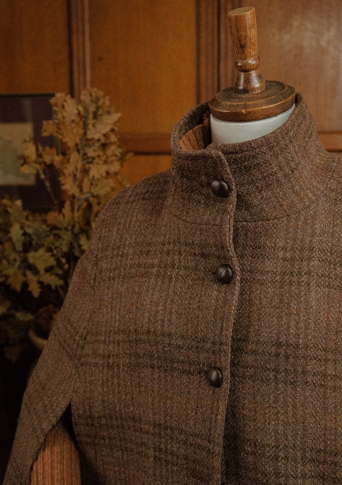 Ladies Amélie Harris Tweed Cape - Autumn Leaf Check