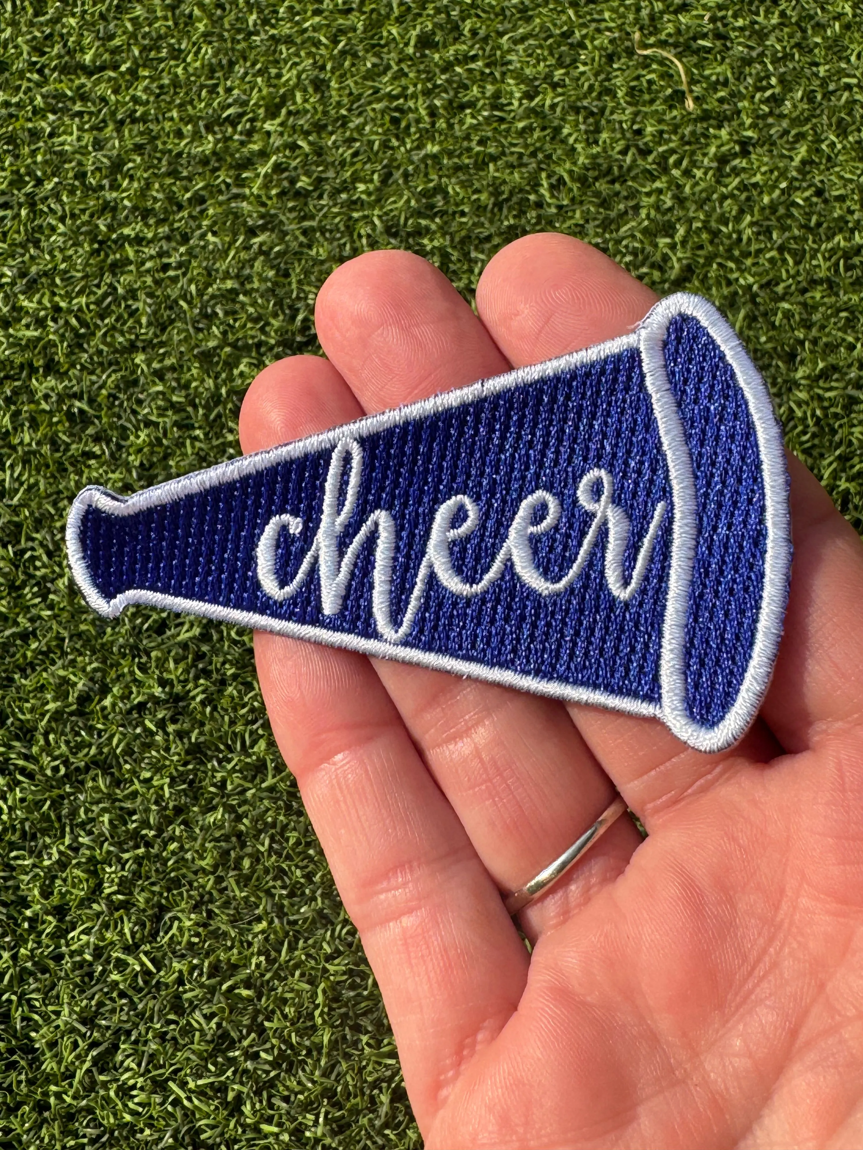 Large Megaphone Cheer Game Day Iron On Patches