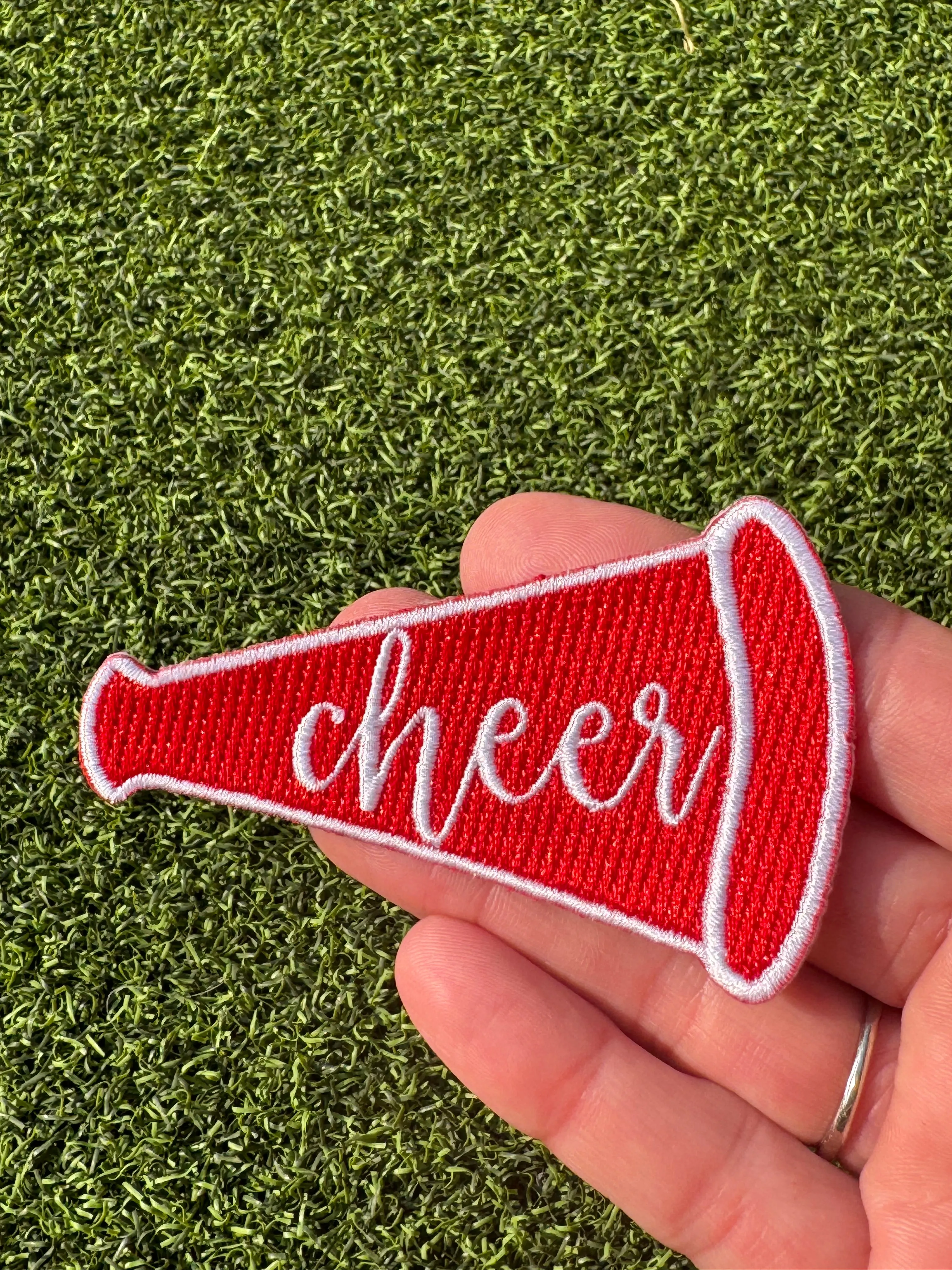 Large Megaphone Cheer Game Day Iron On Patches