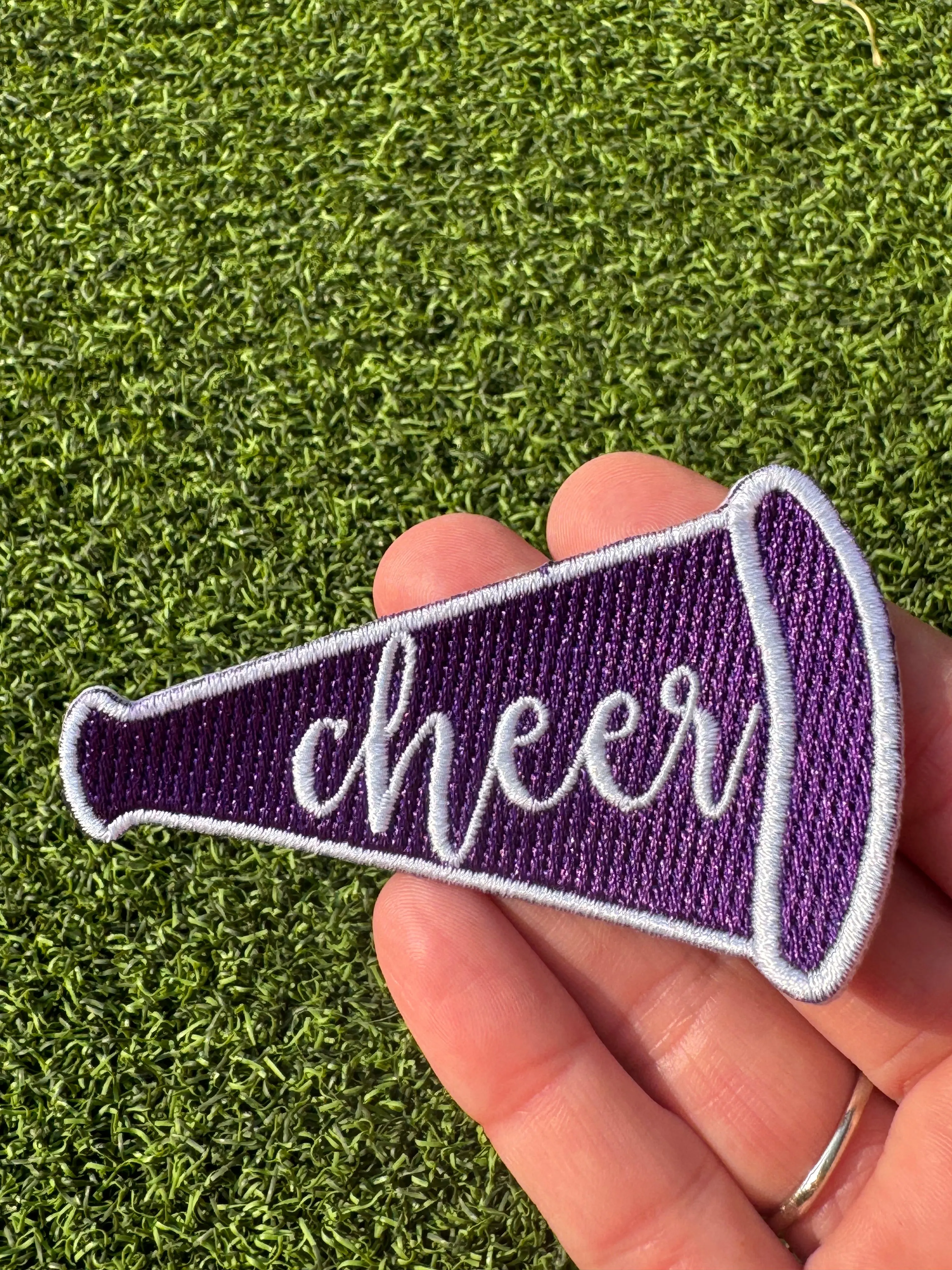 Large Megaphone Cheer Game Day Iron On Patches