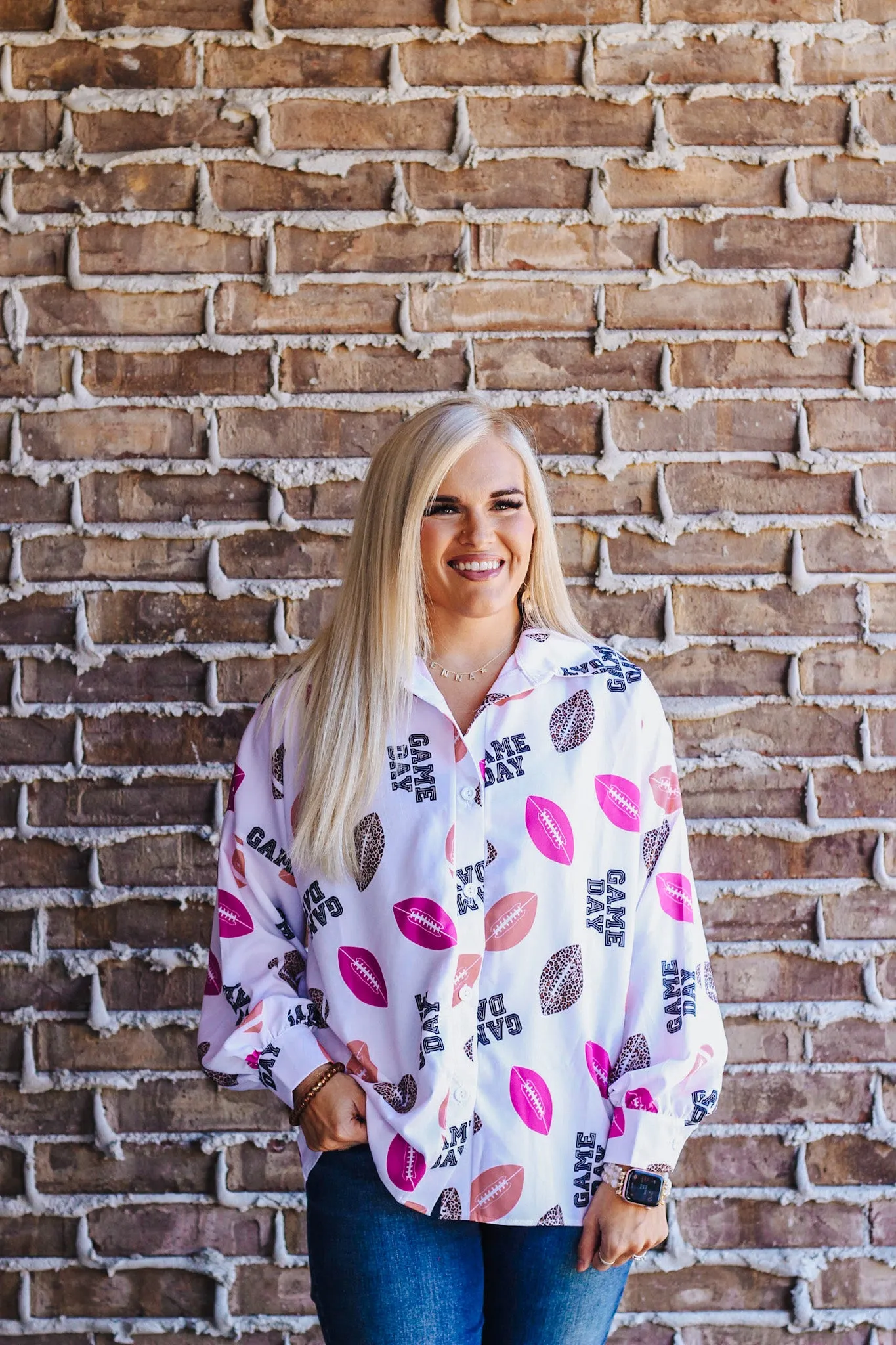 Living Loud Pink Leopard Game Day Blouse