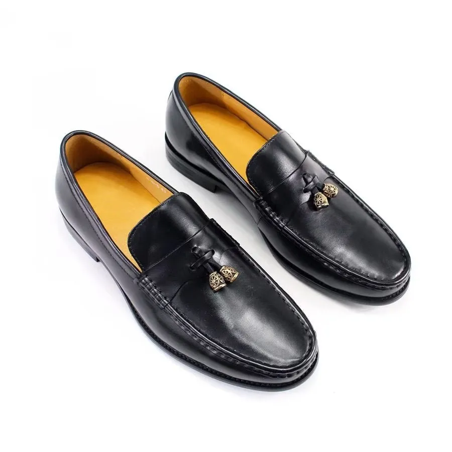 LuxeLeather Brogue Slip Ons