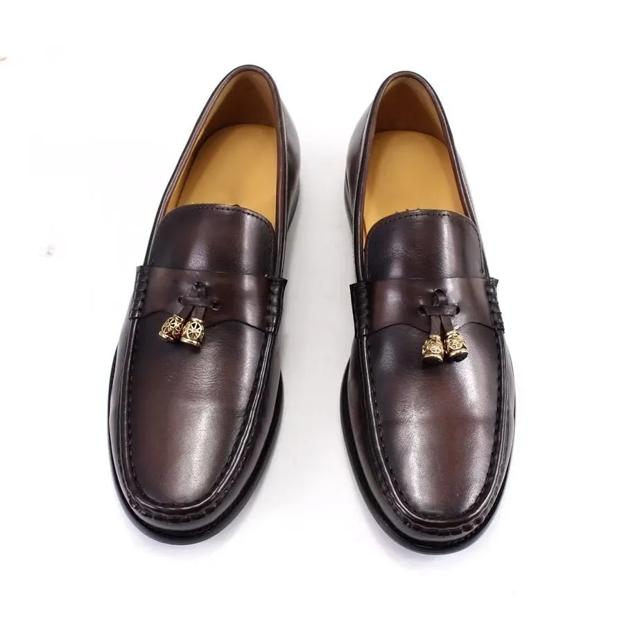 LuxeLeather Brogue Slip Ons