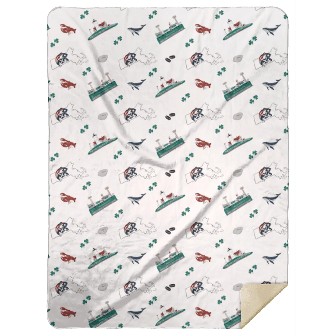 Massachusetts Plush Throw Blanket 60x80