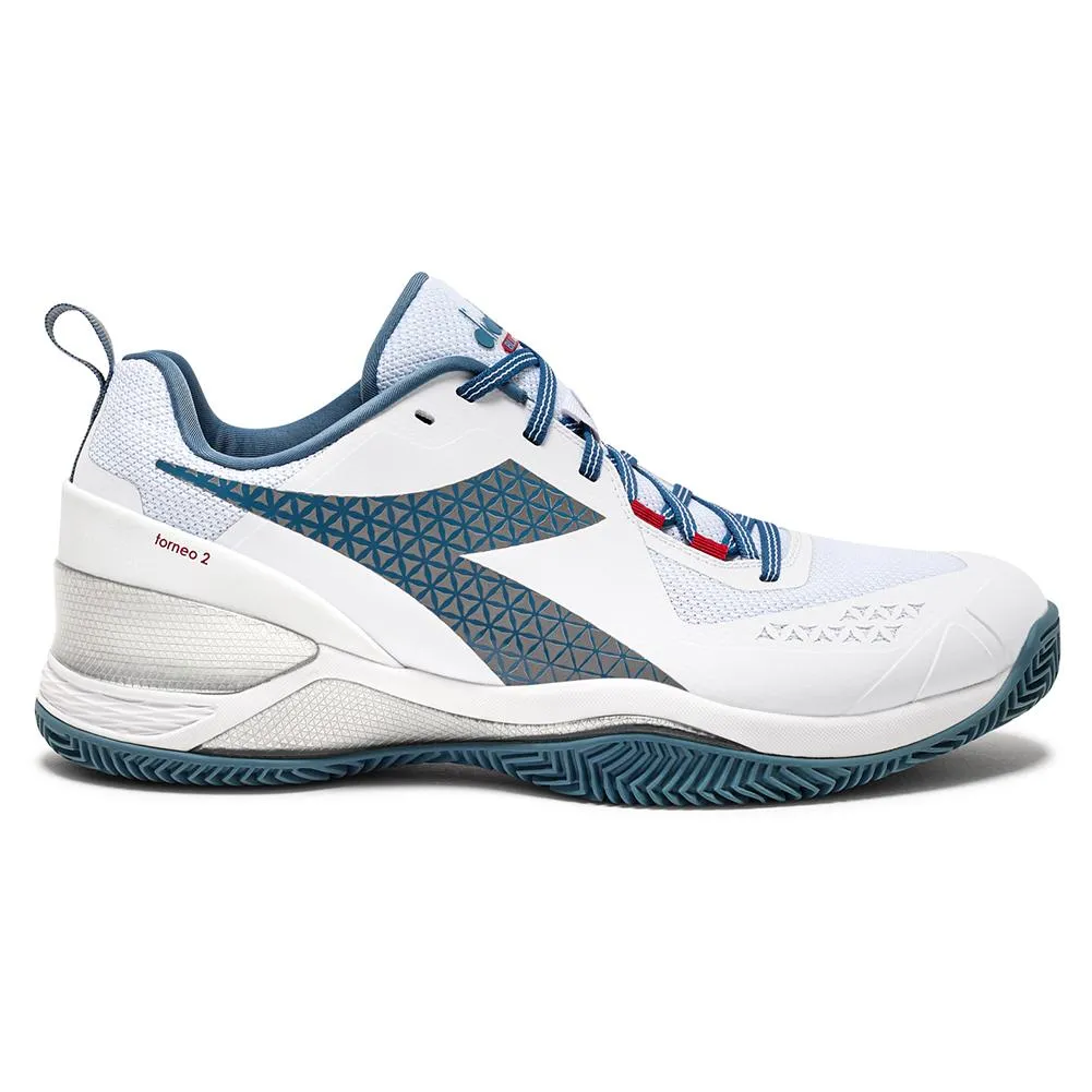 Men's Blushield Torneo 2 Clay Tennis Shoes White and Oceanview