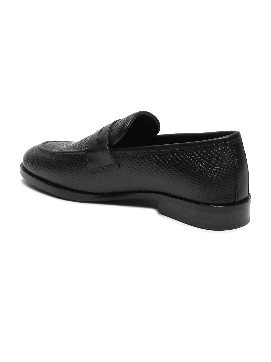 Men's Classic Black Texture Moccasins Leather Shoes