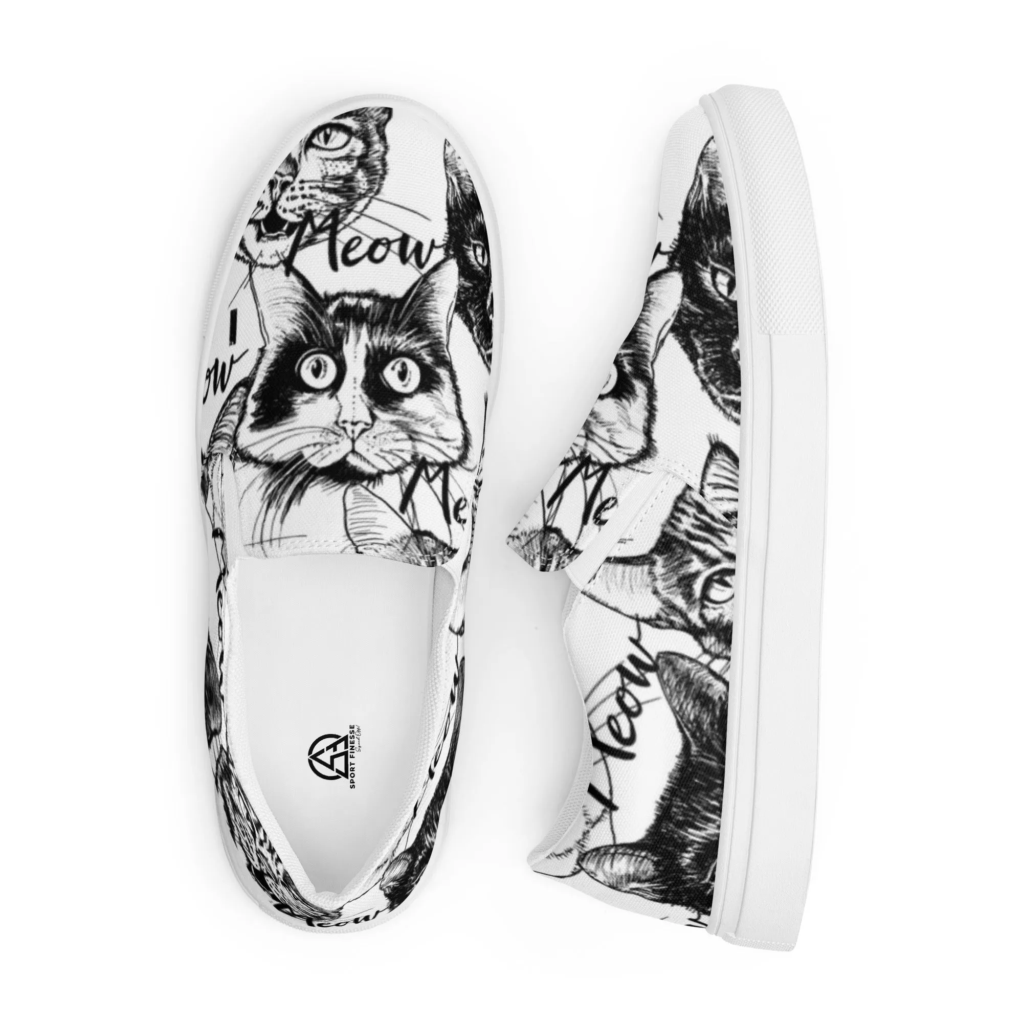 Meow Cat print Women’s slip-on shoes