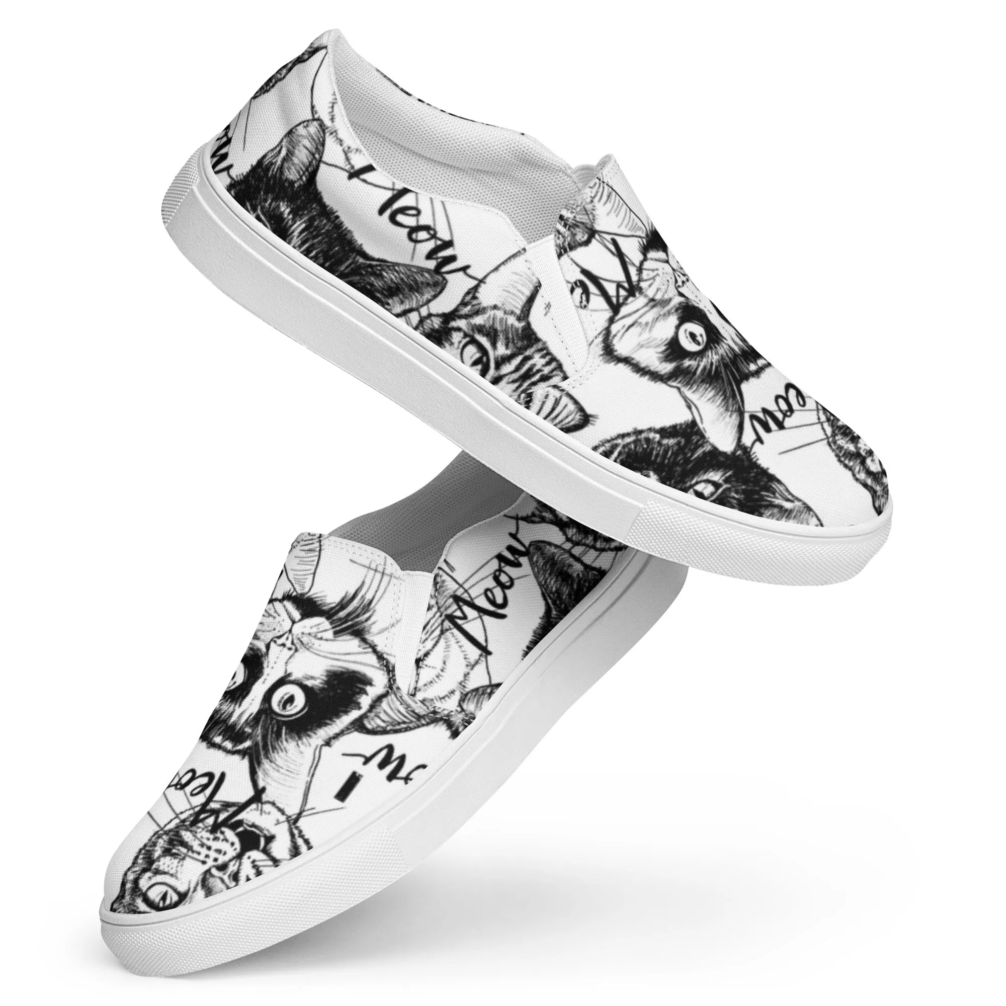 Meow Cat print Women’s slip-on shoes