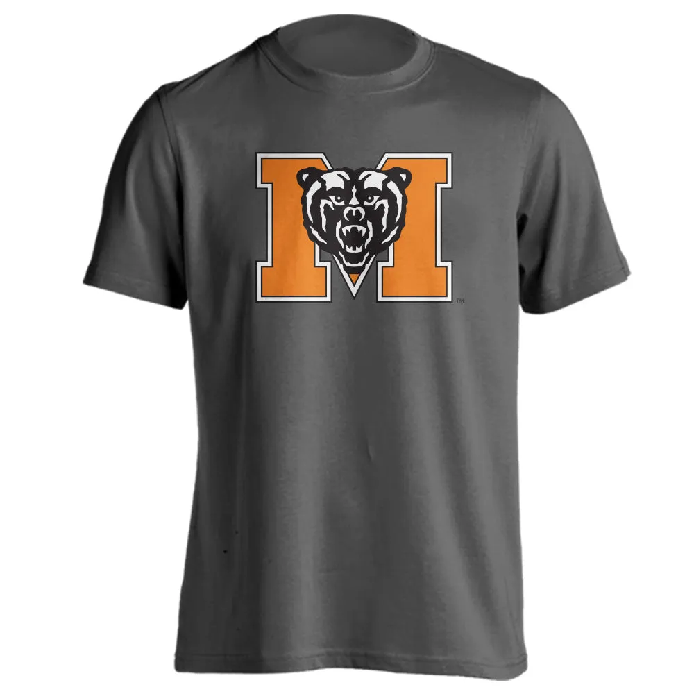 Mercer University Bears MU Football Block "M" with Mascot Short Sleeve T-Shirt