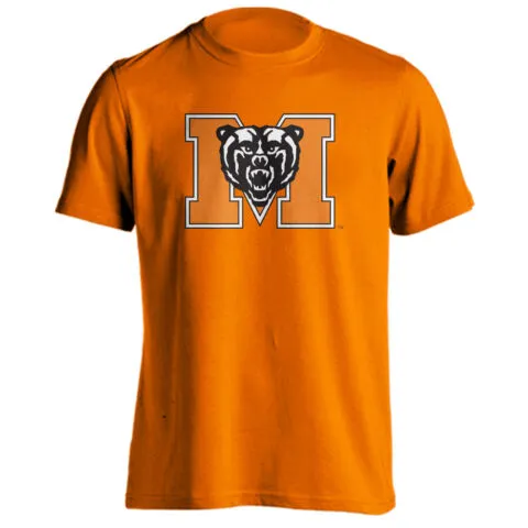 Mercer University Bears MU Football Block "M" with Mascot Short Sleeve T-Shirt