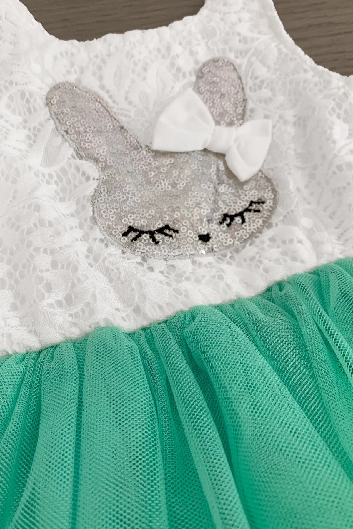 Mint Sequin Bunny Tutu Dress