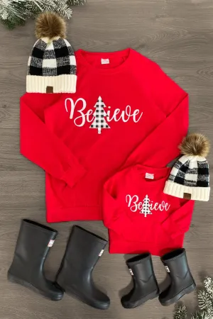 Mom & Me - Red "Believe" Top