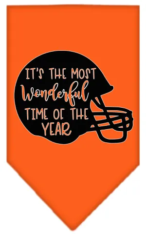 Most Wonderful Time Of The Year (football) Screen Print Bandana Orange Large