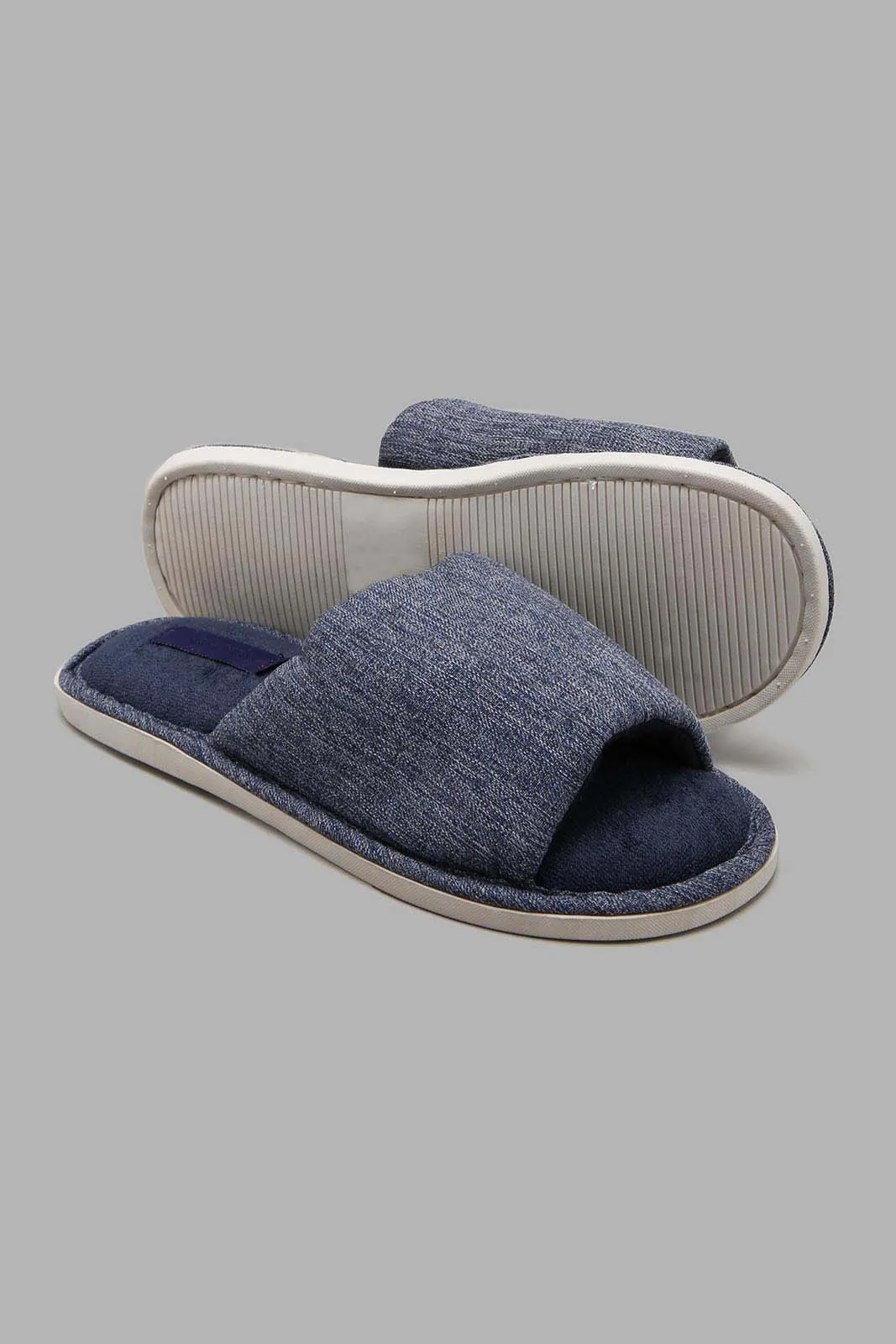 Navy Textured Slipper