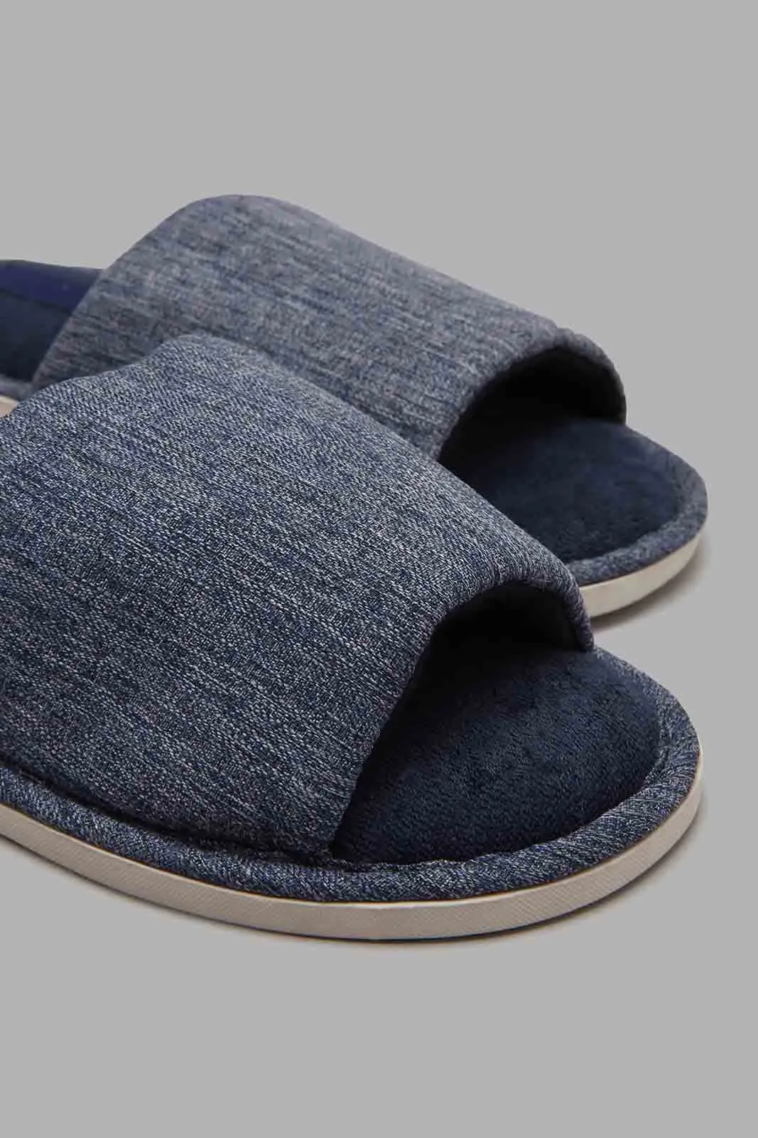 Navy Textured Slipper