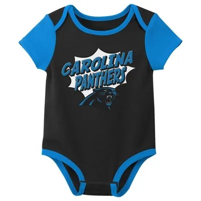 New - NFL Carolina Panthers Infant Boys' 3pk Bodysuit - 3-6M