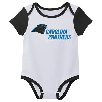 New - NFL Carolina Panthers Infant Boys' 3pk Bodysuit - 3-6M