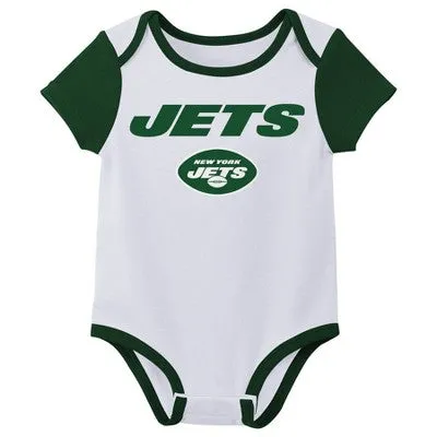 New - NFL New York Jets Infant Boys' 3pk Bodysuit - 12M