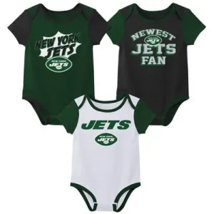 New - NFL New York Jets Infant Boys' 3pk Bodysuit - 12M