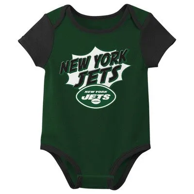 New - NFL New York Jets Infant Boys' 3pk Bodysuit - 12M